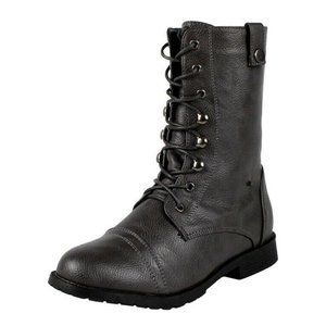 West Blvd Damara 2 Folding Cuff Combat Boots Gray Womens Size 5.5